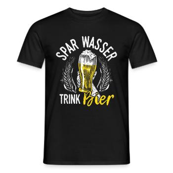 Spar Water Drink Beer Beer Pong Hops Booze Trin - Men's T-Shirt - black - Front - AI Model Male 178 light (178cm)