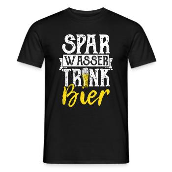 Spar Water Drink Beer Beer Pong Hops Booze Trin - Men's T-Shirt - black - Front - AI Model Male 178 light (178cm)
