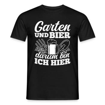 Garten Und Bier Darum Bin Ich Hier Saufen Garten B - Männer T-Shirt - Schwarz - Vorne - AI Model Male 178 light (178cm)