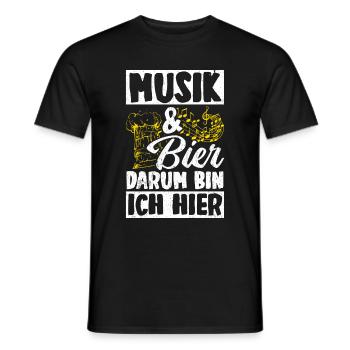 Music Beer Drinking Beer Fun Music Drinking Tour Biertrin - Men's T-Shirt - black - Front - AI Model Male 178 light (178cm)