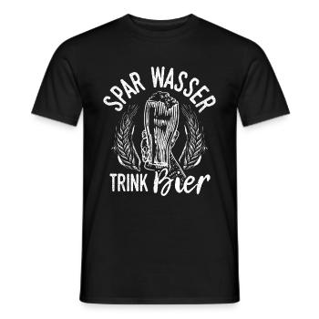 Spar Water Drink Beer Beer Pong Booze Party Beer - Men's T-Shirt - black - Front - AI Model Male 178 light (178cm)