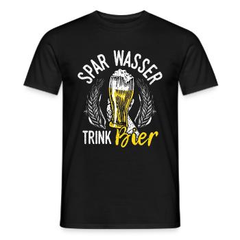 Spar Water Drink Beer Beer Pong Hops Booze Trin - Men's T-Shirt - black - Front - AI Model Male 178 light (178cm)