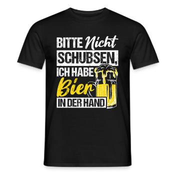 Please don't push I've got beer in my hand Tri - Men's T-Shirt - black - Front - AI Model Male 178 light (178cm)