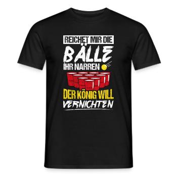 Donnez-moi les balles, imbéciles, bière, amusement, beer pong - T-shirt homme - noir - Devant - AI Model Male 178 light (178cm)