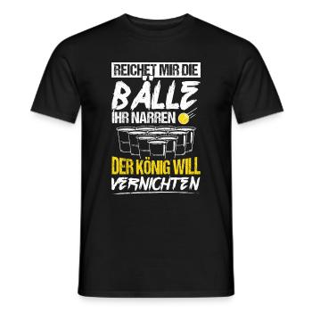 Hands me the balls, you fools, drink, party, beer - Men's T-Shirt - black - Front - AI Model Male 178 light (178cm)