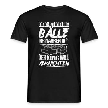 Hands me the balls, you fools, beerpong, hops, S - Men's T-Shirt - black - Front - AI Model Male 178 light (178cm)