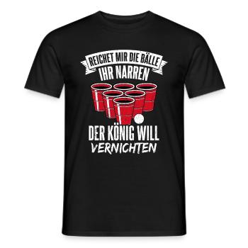Hands me the balls, you fools, beerpong, hops, S - Men's T-Shirt - black - Front - AI Model Male 178 light (178cm)