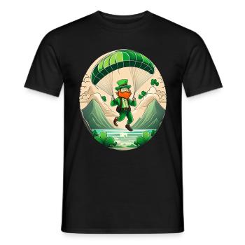 Parapente Trèfle de la Saint-Patrick - T-shirt homme - noir - Devant - AI Model Male 178 light (178cm)
