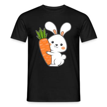 Hase Gemüse Karotte Ostern Geschenk Hase Kanninche - Männer T-Shirt - Schwarz - Vorne - AI Model Male 178 light (178cm)