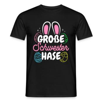 Grande soeur lapin de Pâques lapin famille Pâques Ges - T-shirt homme - noir - Devant - AI Model Male 178 light (178cm)