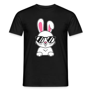 Cooler Hase mit Sonnenbrille Kanninchen Hasen Lieb - Männer T-Shirt - Schwarz - Vorne - AI Model Male 178 light (178cm)