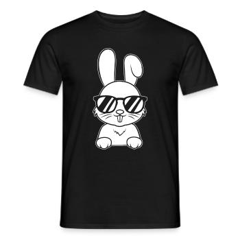 Süßer Hase mit Sonnenbrille Kanninchen Hasen Liebh - Männer T-Shirt - Schwarz - Vorne - AI Model Male 178 light (178cm)