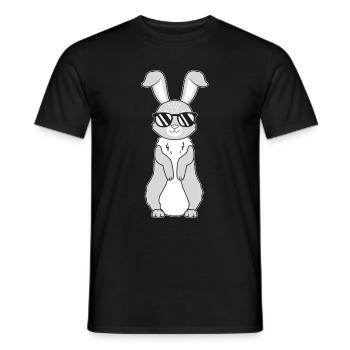 Süßer Hase mit Sonnenbrille Kanninchen Hasen Liebh - Männer T-Shirt - Schwarz - Vorne - AI Model Male 178 light (178cm)