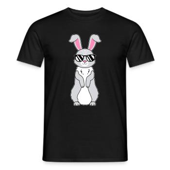Hase mit Sonnenbrille Kanninchen Hasen Liebhaber G - Männer T-Shirt - Schwarz - Vorne - AI Model Male 178 light (178cm)