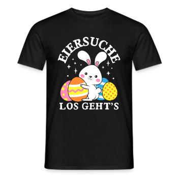 chasse aux œufs Let’s Go Lapin de Pâques de Pâques oeufs de Pâques Ge - T-shirt homme - noir - Devant - AI Model Male 178 light (178cm)