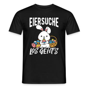 Egg Hunt Let's Go Easter Easter Bunny Easter Eggs Ki - Men's T-Shirt - black - Front - AI Model Male 178 light (178cm)