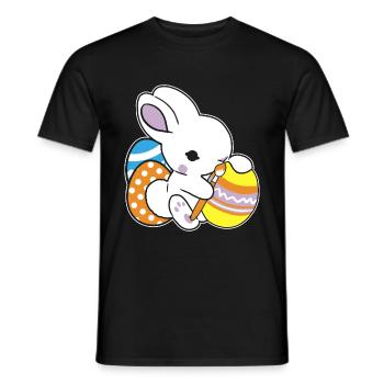 Lapin de Pâques peint oeuf de Pâques peinture chasse aux oeufs - T-shirt homme - noir - Devant - AI Model Male 178 light (178cm)