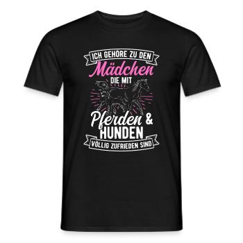 Chevaux Chien Propriétaire de chien Cavalier Chevaux Chevaux - T-shirt homme - noir - Devant - AI Model Male 178 light (178cm)