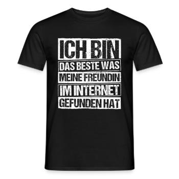 Internet Date Dating Fun Girlfriend Relationship Couple P - Men's T-Shirt - black - Front - AI Model Male 178 light (178cm)