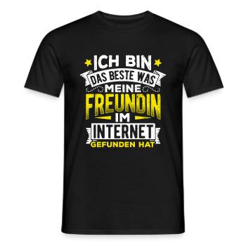 Internet Date Dating Fun Girlfriend Relationship Couple P - Men's T-Shirt - black - Front - AI Model Male 178 light (178cm)