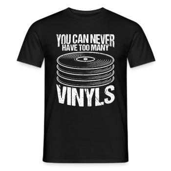 On n’a jamais trop de fête d’amateurs de vinyles - T-shirt homme - noir - Devant - AI Model Male 178 light (178cm)