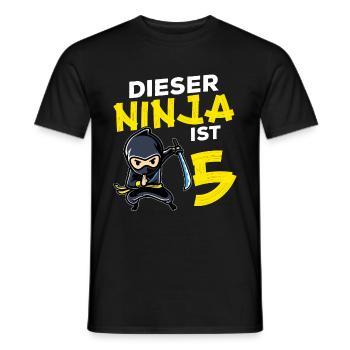 This Ninja's 5 Birthday Gift Party Japan - Men's T-Shirt - black - Front - AI Model Male 178 light (178cm)