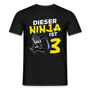This Ninja Is 3 Birthday Gift Party Japan - Men's T-Shirt - black - Front - AI Model Male 178 light (178cm)