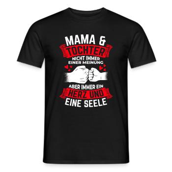 Mom & Daughter Not Always of the Same Mind Heart & Se - Men's T-Shirt - black - Front - AI Model Male 178 light (178cm)