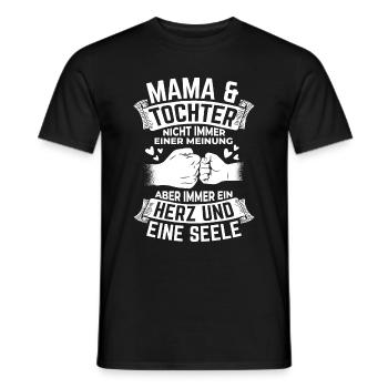 Mom & Daughter Not Always of the Same Mind Heart & Se - Men's T-Shirt - black - Front - AI Model Male 178 light (178cm)