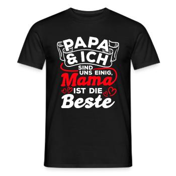 Papa et moi sommes d’accord que maman est la meilleure maman - T-shirt homme - noir - Devant - AI Model Male 178 light (178cm)