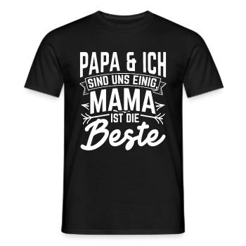 Papa et moi sommes d’accord pour dire que maman est la meilleure chérie - T-shirt homme - noir - Devant - AI Model Male 178 light (178cm)
