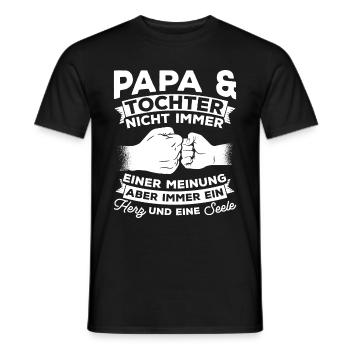 Papa et fille ne sont pas toujours d’accord cœur et fille - T-shirt homme - noir - Devant - AI Model Male 178 light (178cm)