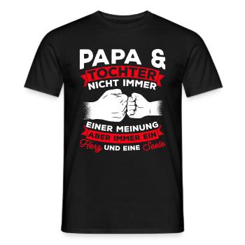 Papa et fille ne sont pas toujours d’accord cœur et fille - T-shirt homme - noir - Devant - AI Model Male 178 light (178cm)
