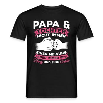 Papa et fille ne sont pas toujours d’accord cœur et fille - T-shirt homme - noir - Devant - AI Model Male 178 light (178cm)
