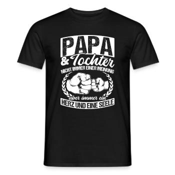 Papa et fille ne sont pas toujours d’accord cœur et fille - T-shirt homme - noir - Devant - AI Model Male 178 light (178cm)