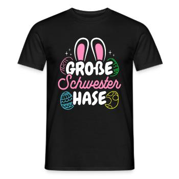 Grande Soeur Lapin Pâques, Familles de Lapins, Pâques - T-shirt homme - noir - Devant - AI Model Male 178 light (178cm)