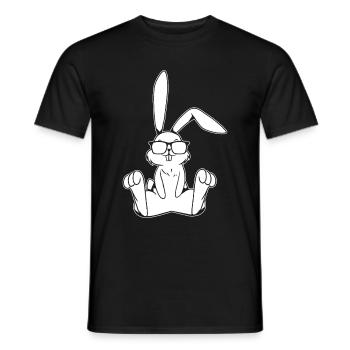 Süßer Hase mit Sonnenbrille Kanninchen Hasen - Männer T-Shirt - Schwarz - Vorne - AI Model Male 178 light (178cm)