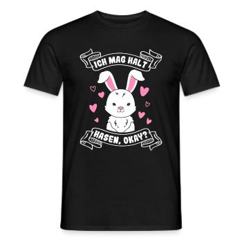 J’aime juste les lapins les lapins les lapins les enfants - T-shirt homme - noir - Devant - AI Model Male 178 light (178cm)