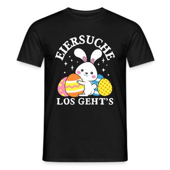 Chasse aux œufs Let’s Go Easter Bunny Easter Bunny Oeufs de Pâques - T-shirt homme - noir - Devant - AI Model Male 178 light (178cm)