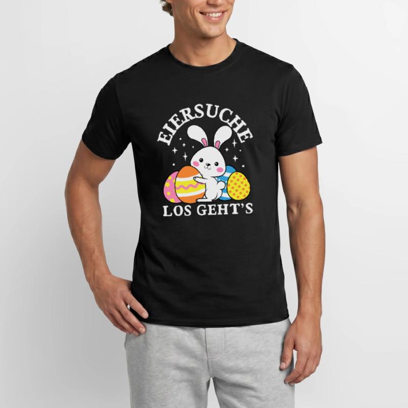 Egg Hunt Let's Go Easter Easter Bunny Easter Eggs Men's T-Shirt