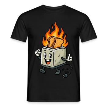 Burning Toast, No Problem! - Männer T-Shirt - Schwarz - Vorne - AI Model Male 178 light (178cm)
