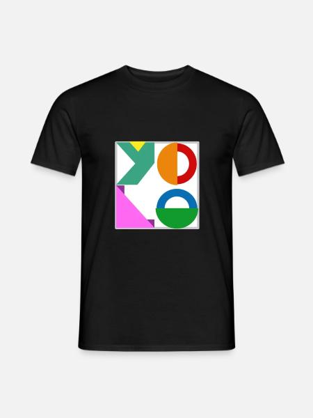 T-Shirt Kunst Bunt Yolo - Männer T-Shirt - Schwarz