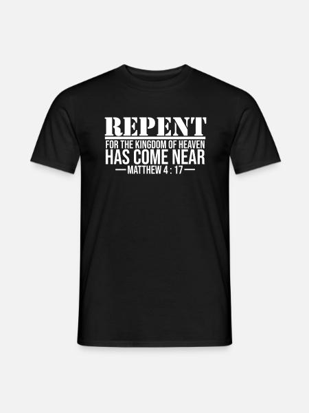 Repentir repentir verset biblique Jésus - T-shirt homme - noir