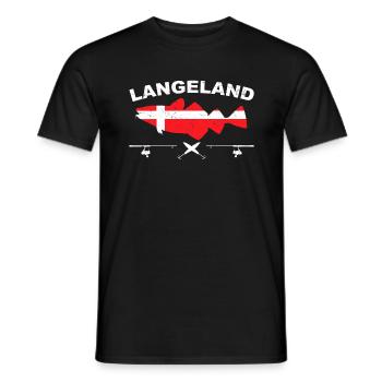 Langeland fishing Denmark cod - Men's T-Shirt - black - Front - AI Model Male 178 light (178cm)