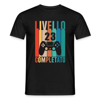 Level 23 abgeschlossen 23 Jahre alter Spieler - Männer T-Shirt - Schwarz - Vorne - AI Model Male 178 light (178cm)