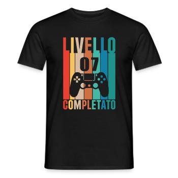 7. Geburtstag Spieler Level 7 Komplett 7 Jahre - Männer T-Shirt - Schwarz - Vorne - AI Model Male 178 light (178cm)