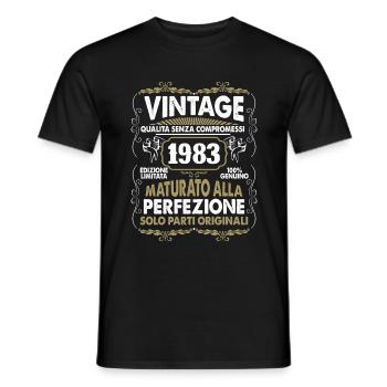 Jahrgang 1983 Geburtsdatum 1983 Jahrgang 1983 - Männer T-Shirt - Schwarz - Vorne - AI Model Male 178 light (178cm)