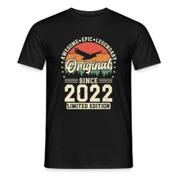 Vintage 2022 meilleur de 2022 - annif 3 ans - T-shirt homme - noir - Devant - AI Model Male 178 light (178cm)