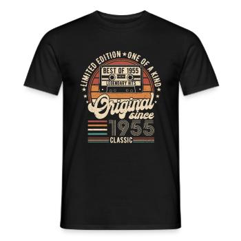1955 Vintage Retro Jubiläumsgeschenk - Männer T-Shirt - Schwarz - Vorne - AI Model Male 178 light (178cm)