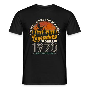 Idée cadeau d’anniversaire des années 1970 - T-shirt homme - noir - Devant - AI Model Male 178 light (178cm)